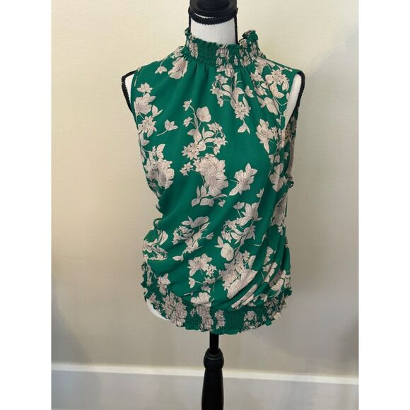 Sienna Sky Green Floral Sleeveless Ruffle top - Picture 3 of 5